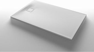 NEMO Stock Lapis 20 douchebak 160x90x4cm incl afdekplaatje in mineraalcomposiet effen structuur wit