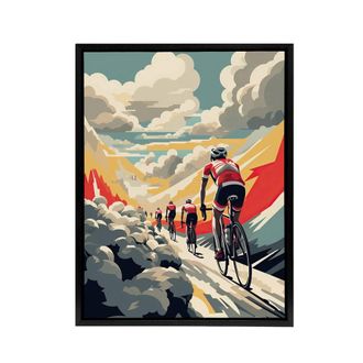 Artery8 Paris Roubaix Cycling Race Sport Framed Canvas Wall Art Print | Size: W24 x H32
