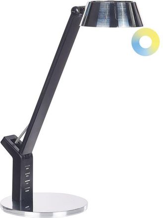 Beliani L&aacute;mpara De Oficina Led De Metal Plateado 40 Cm Brazo Ajustable Usb Chamaeleon