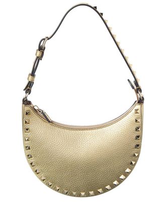 Valentino Rockstud Grainy Leather Hobo Bag