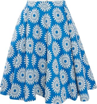 Alice & Olivia Midi-rok met bloemenprint - Blauw