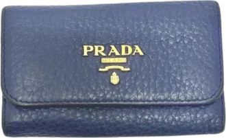 Prada Pre-owned Keycase - Dames - Vintage Accessoires - Blauw - ONE Size - Leer - Vintage