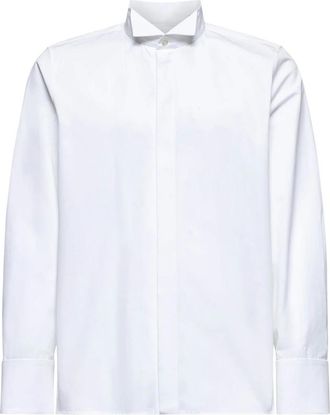 Saint Laurent Wing Collar Katoenen Overhemd - Heren - Zakelijke Overhemden - Wit - XL - Katoen - Overhemden