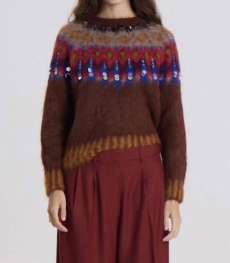 Maria Cher Brookside Creek Sweater In Brick