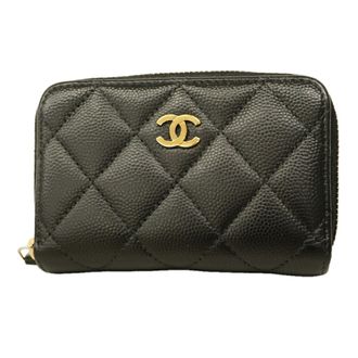 Chanel Black Grained Calfskin Coin Purse/Coin Case (Pre-Owned)