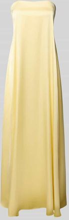 Swing Abendkleid mit Bandeau-Ausschnitt in Hellgelb, Gr&ouml;&szlig;e 32