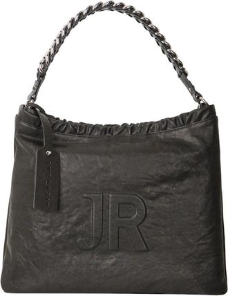 John Richmond Schoudertas met gevlochten kettinghengsel - Dames - Handtassen - Zwart - ONE Size - Leer - Tassen