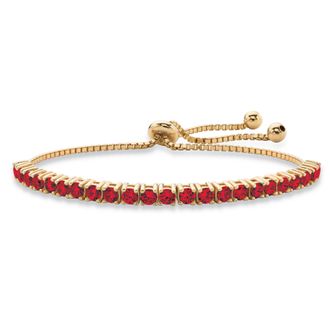 Palm Beach Jewelry Gold-Plated Birthstone Crystal Drawstring Bracelet