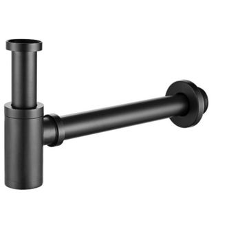 OEM Sif&oacute;n Est&aacute;ndar Negro Mate En Negro Mate, Separador De Desag&uuml;e De Pared De Cobre -crezuo