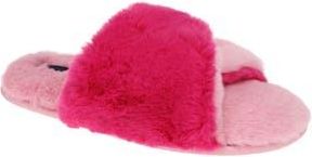 Rachel Roy Plush Twist Faux Fur Slide Slipper in Pink at Nordstrom Rack, Size 9/10