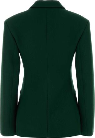 Loewe Womens Wool Blend Blazer Green Viscose Silk Blazers