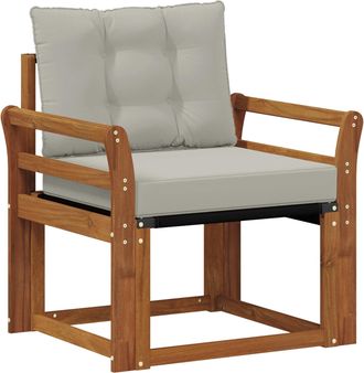 vidaXL Sof&aacute; De Exterior Madera De Acacia S&oacute;lida Gris Natural Y Claro Vidaxl