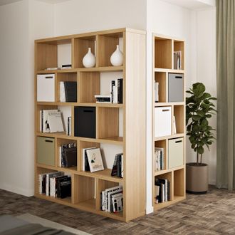 TemaHome home24 Temahome Regal Berlin Wabenplatte Eiche 150x198x34 cm (BxHxT)