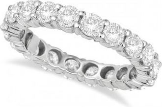 Allurez Diamond Eternity Ring Wedding Band 18k White Gold (3.00ct)