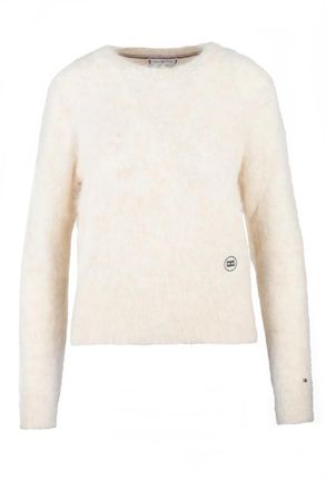 Tommy Hilfiger White Alpaca Wool Polyamide Elastane Womens Sweater