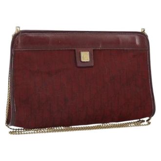 Dior Pre-owned Cross Body Bags, female, Red, Size: ONE SIZE Pre-owned Vintage Trotter Canvas Shoulder Bag