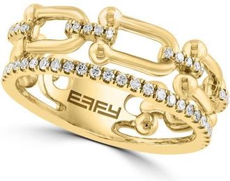 Effy 14K Yellow Gold Diamond Paperclip Link Ring in 14K Gold at Nordstrom, Size 7