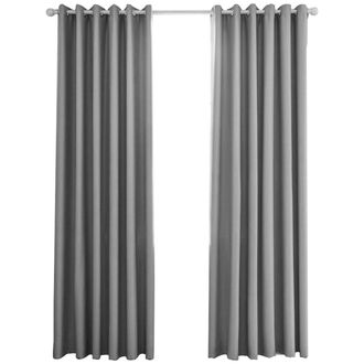 OEM Juego De 2 Cortinas Opacas, T&eacute;rmicas Y Aislantes, 140x240 Cm, Con Ojales, Color Gris Claro, Para Sal&oacute;n