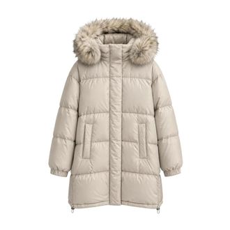 Max Mara Jassen, Dames, Beige, M, Donsjassen
