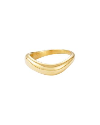 Adornia Adornia 18K Plated Stainless Steel Tarnish-Resistant Curved Band Ring