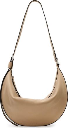 AllSaints Half Moon Leather Shoulder Bag in Mink Brown at Nordstrom