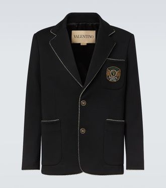 Valentino Embroidered virgin wool blazer