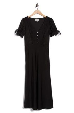 Wayf Lace Trim Midi Dress in Black at Nordstrom Rack, Size X-Small