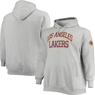 Mitchell & Ness Mens Mitchell & Ness Heathered Gray Los Angeles Lakers Hardwood Classics Big & Tall Throwback Pullover Hoodie in Heather Gray at Nordstrom, Size 2Xb