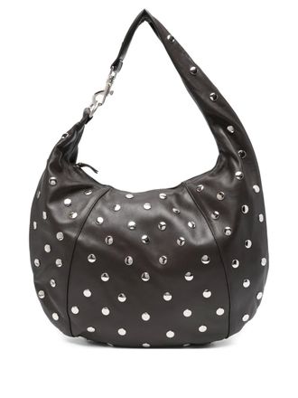 Gimaguas Paula stud-embellished shoulder bag - Brown