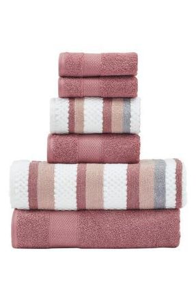 Modern Threads 6-Piece Mixed Stripe & Solid Cotton Towel Set in Gold at Nordstrom Rack, Size 6 Piece Set