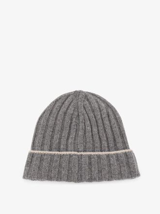 Brunello Cucinelli Mens Beanie Cashmere Grey Hat