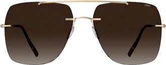 Silhouette Panmure Rimless 8750/75 7530 Mens Sunglasses Gold Size 60