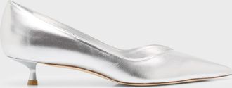 Stuart Weitzman Eva Metallic Kitten-Heel Pumps