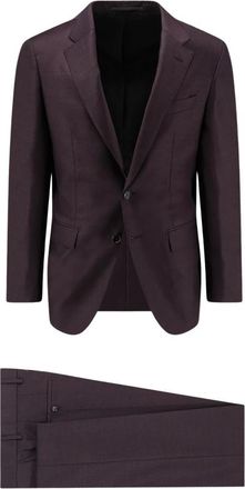HUGO BOSS Harvers Maatpak van Scheerwol - Heren - Business pakken - Bruin - L - Wol - Kostuums