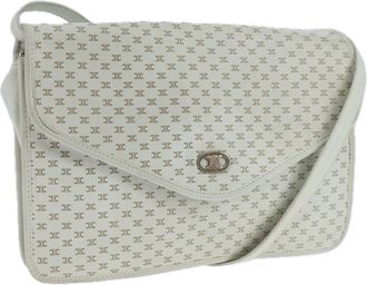 Celine Macadam White Canvas Shoulder Bag (Pre-Owned)