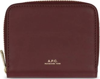 A.P.C. zip leather wallet - women - Calf Leather - One Size - Red