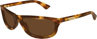 Bottega Veneta Rechthoekige Zonnebril - unisex - Zonnebrillen - Bruin - 58 MM - Nylon - Accessoires