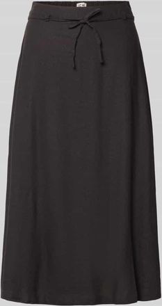 Ichi Midirock aus Leinen-Viskose-Mix Modell LINNO in Black, Gr&ouml;&szlig;e 34