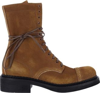 Miu Miu Stivaletti Allacciati In Suede