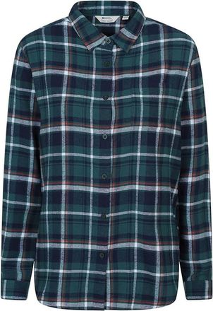Mountain Warehouse Balsam Brushed Flannel Longline Shirt in Teal at Nordstrom, Size 14