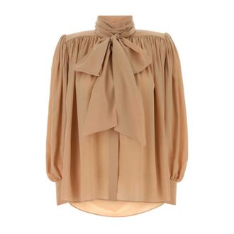 Chlo&eacute; Blouses, female, Pink, Size: S Crepe Blouse