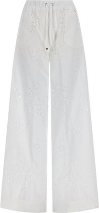 Herno Sangallo Eyelet Embroidery Wide-Leg Pants