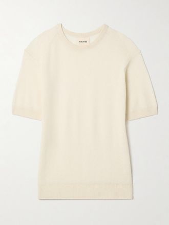 Khaite T-shirt In Misto Cashmere Pierre - Crema