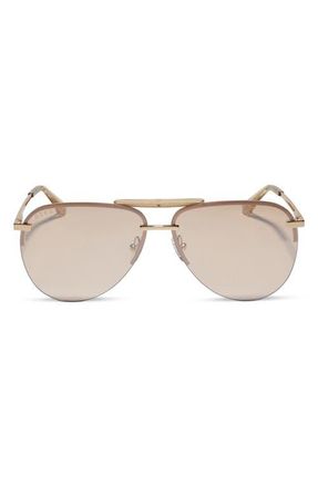 DIFF Eyewear Tahoe 65mm Oversize Aviator Sunglasses in Honey Crystal Flash at Nordstrom