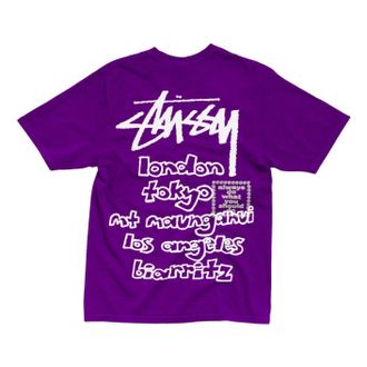 St&uuml;ssy x Always Do What You Should Do World Tour T-Shirt Purple 3904050-PURP