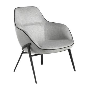 Angel Cerd&aacute; Grey Fabric Armchair Upholstered Seat & Back, Black