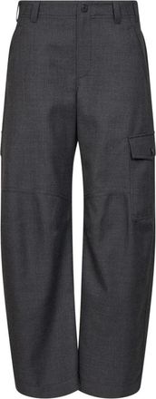 Brunello Cucinelli Wijde broek - Dames - Wijde Broeken - Grijs - XS - Wol - Broeken