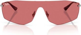 Ray-Ban 141mm Irregular Shield Sunglasses in Gunmetal /Red Hiper at Nordstrom