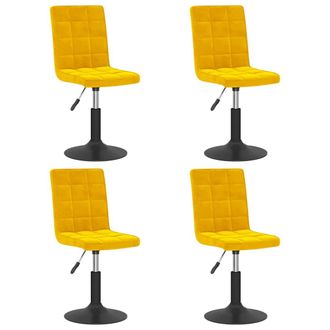 vidaXL Vidaxl - Sillas De Comedor Giratorias 4 Uds Terciopelo Amarillo Mostaza