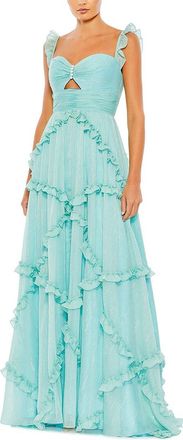 Mac Duggal Ruffle Tiered Sleeveless Flowy A Line Gown